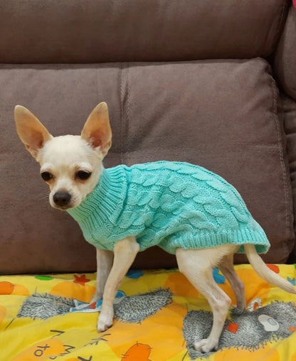 Puppy Dog Sweaters for Small Medium Dogs Cats Clothes Winter Warm Pet Turtleneck Chihuahua Vest Soft Yorkie Coat Teddy Jacket