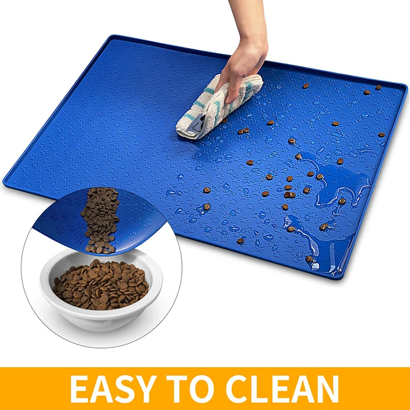 Pet Placemat Dog Food bowl Mat Cat Feed Mat Cat Dog Drinking Feeding Placemat Silicone Waterproof Pet Bowl Pad Feeder Mats